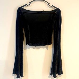 Urban Outfitters Velvet Ruffle Crop
